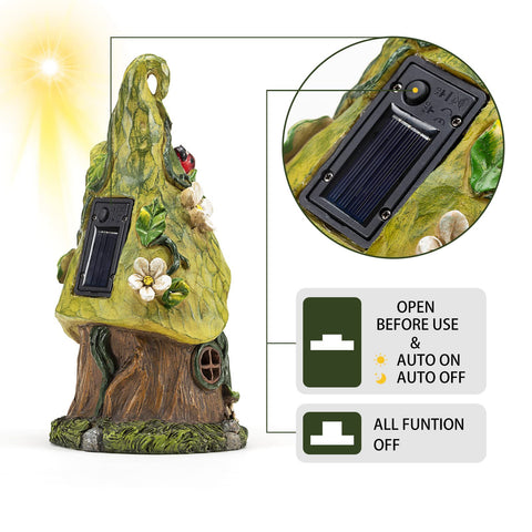 AIINY 11-inch resin fairy statue adds a cozy glow at dusk