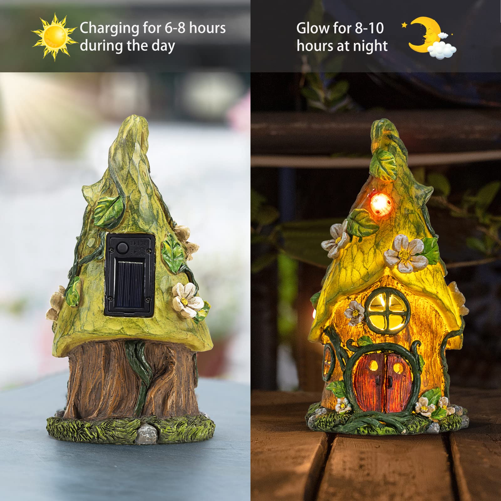 AIINY outdoor fairy gnome decor path lighting creates a welcoming yard