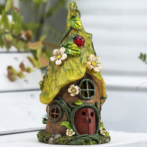 AIINY solar panel fairy statue emits warm light for evening ambiance