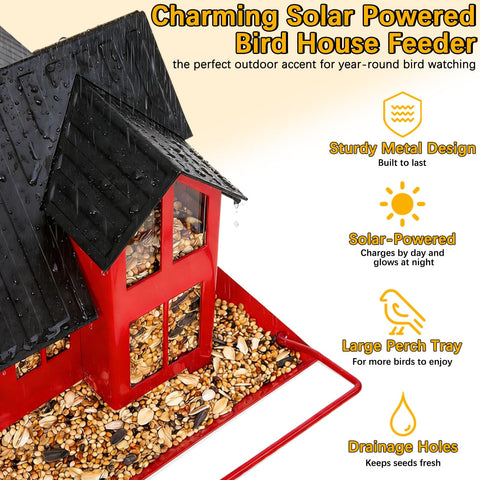 AIKS house-shaped hopper feeder shields seeds from moisture with drainage.