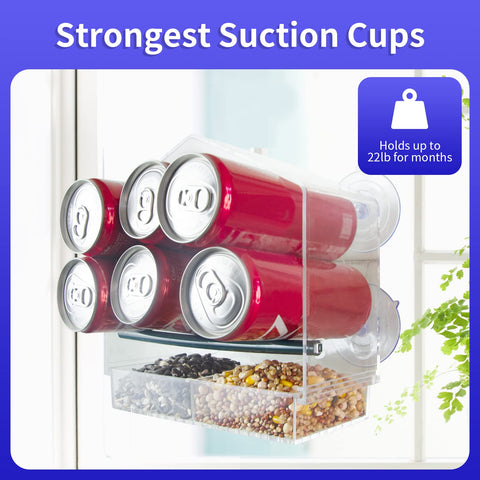 AIKS Window Bird Feeder attracting bluebirds and cardinals to your yard.