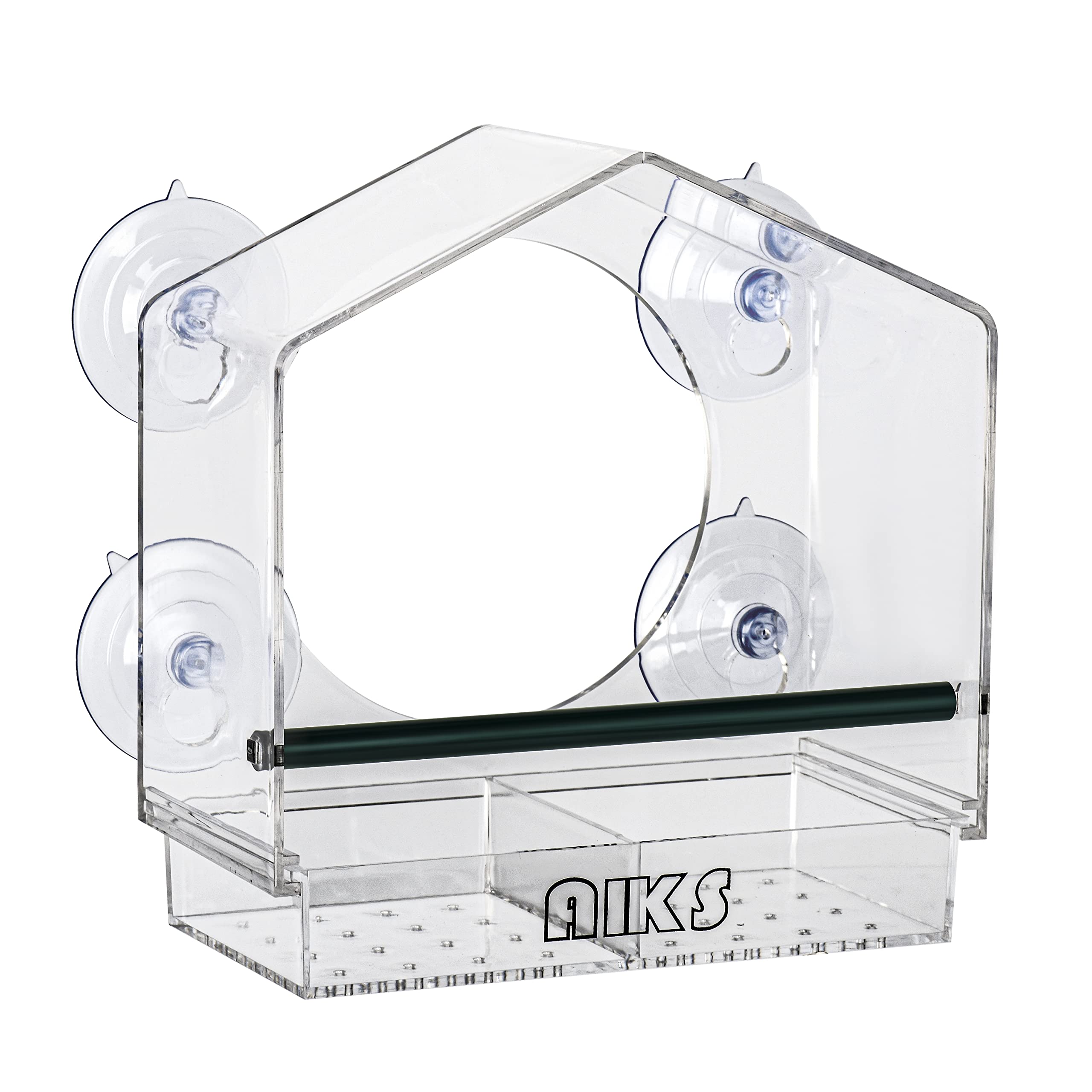 AIKS Window Bird Feeder with a clear view for close indoor birdwatching.