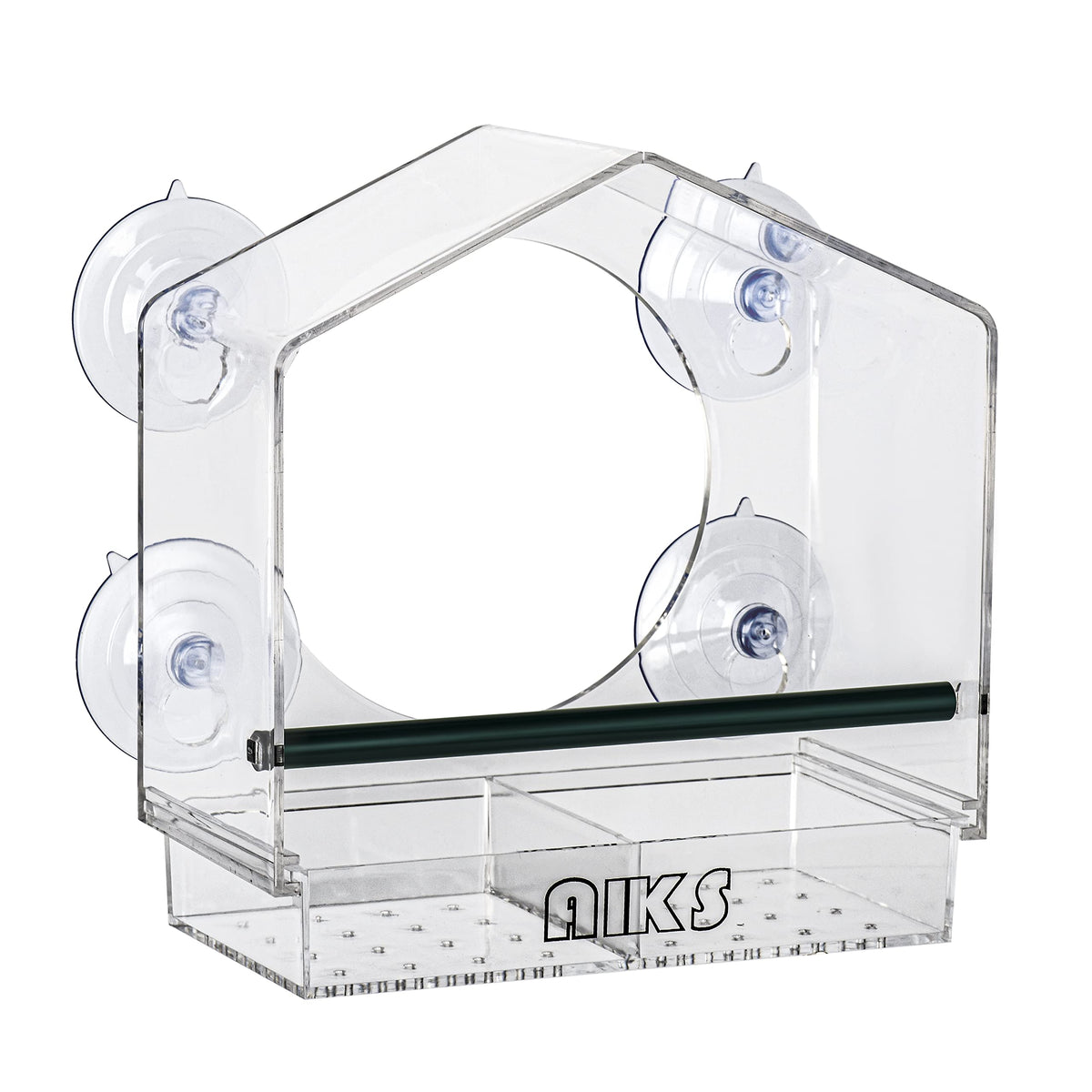 AIKS Window Bird Feeder with a clear view for close indoor birdwatching.