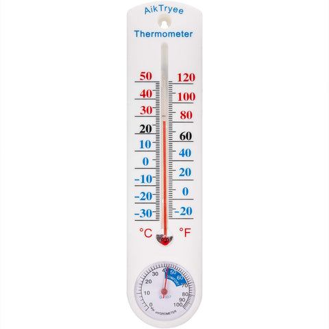 AikTryee outdoor-indoor hygrometer display provides quick climate readings for patios and rooms.