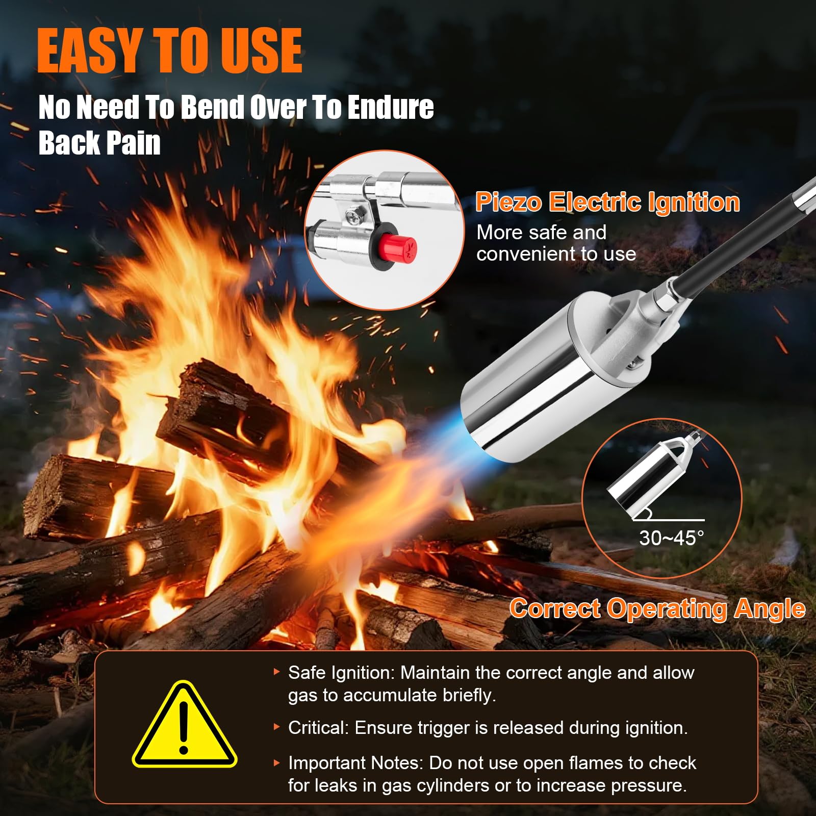 Aikyciu torch with rubber grip ensures stable control during long use.