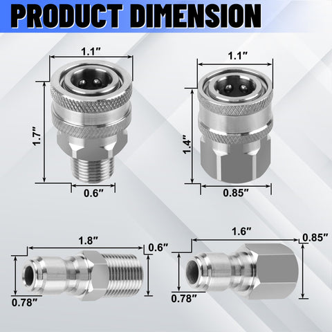 Ailbiuko 3/8-inch NPT thread fittings with precision machining.
