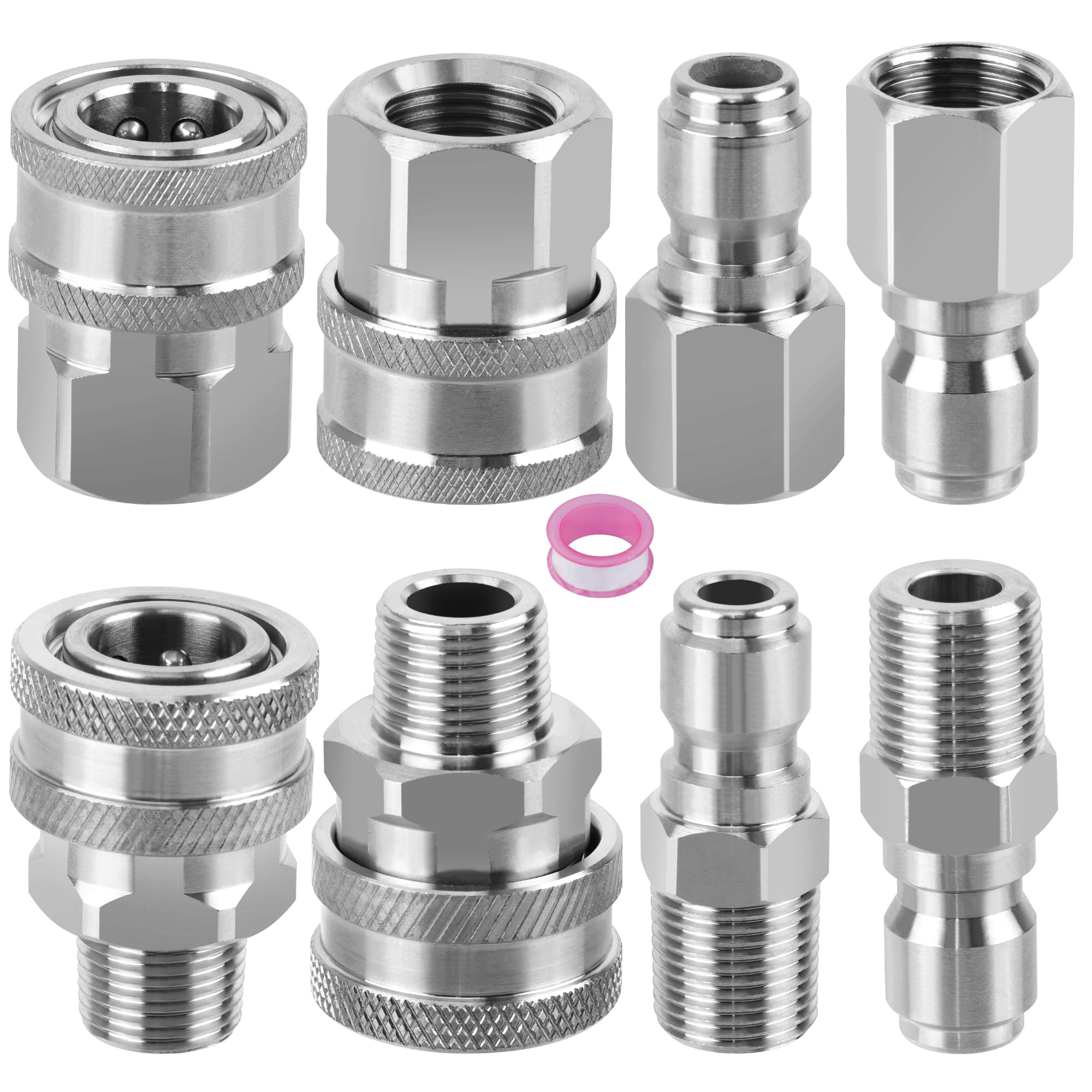 Ailbiuko 3/8-inch quick connect plug to NPT male for durable high-pressure connections.