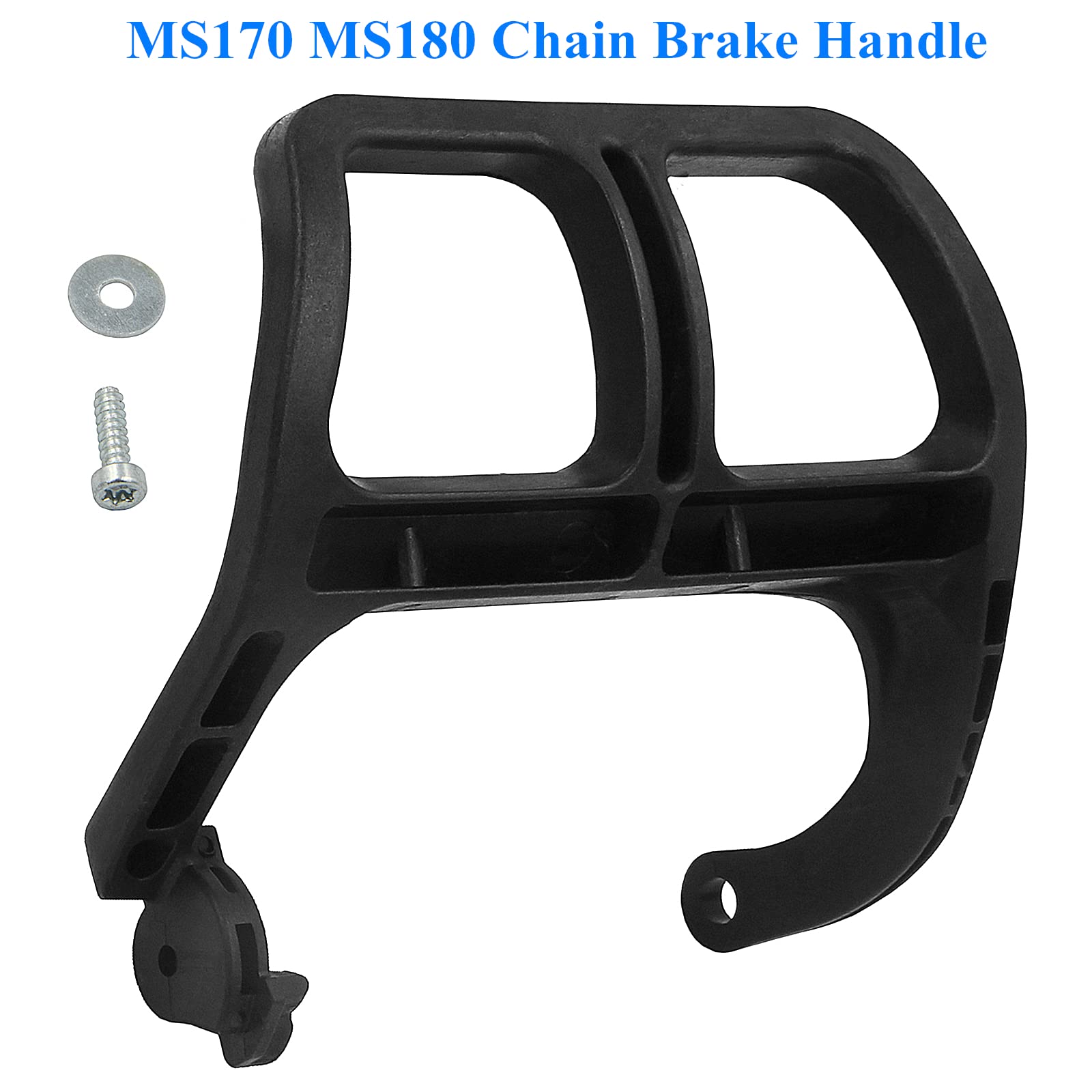 AILEETE brake handle on Stihl MS170/MS180, durable construction for long-term use.