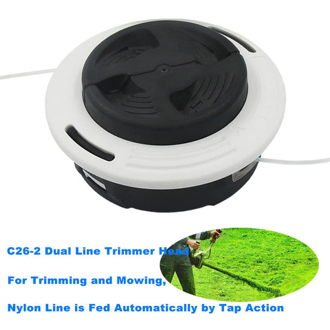 AILEETE C26-2 trimming head in edge mowing for close work.