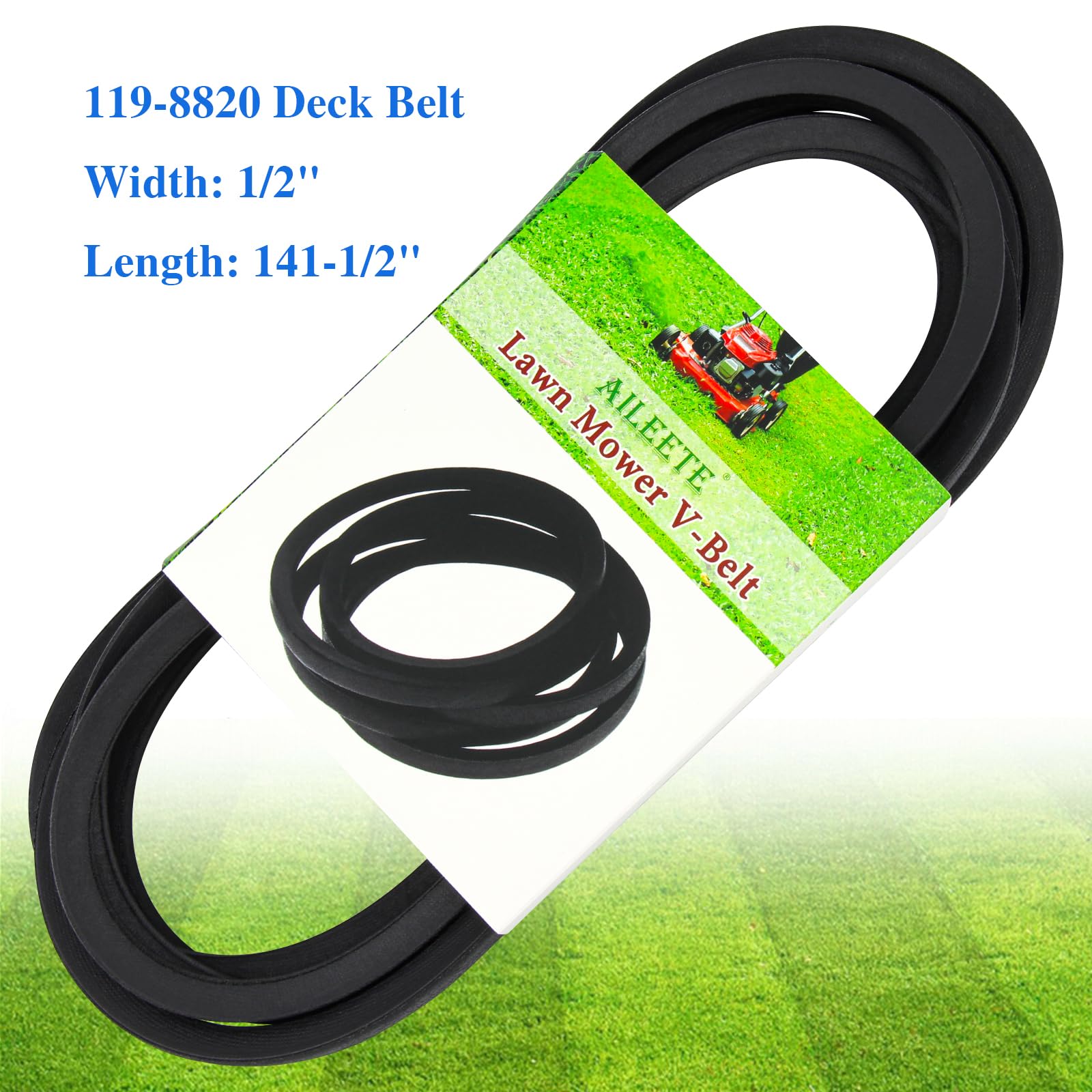 AILEETE 119-8820 deck belt for Exmark 50-inch decks, reliable replacement.