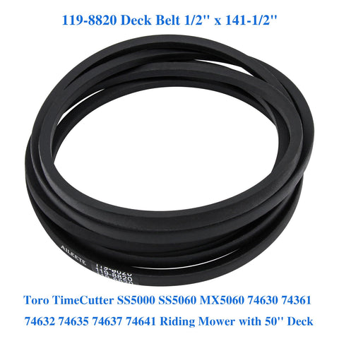 AILEETE durable-rubber deck belt close-up showing sturdy construction.