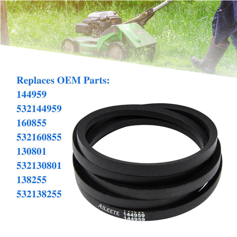 AILEETE Husqvarna drive belt close-up supporting reliable lawn tractor performance.