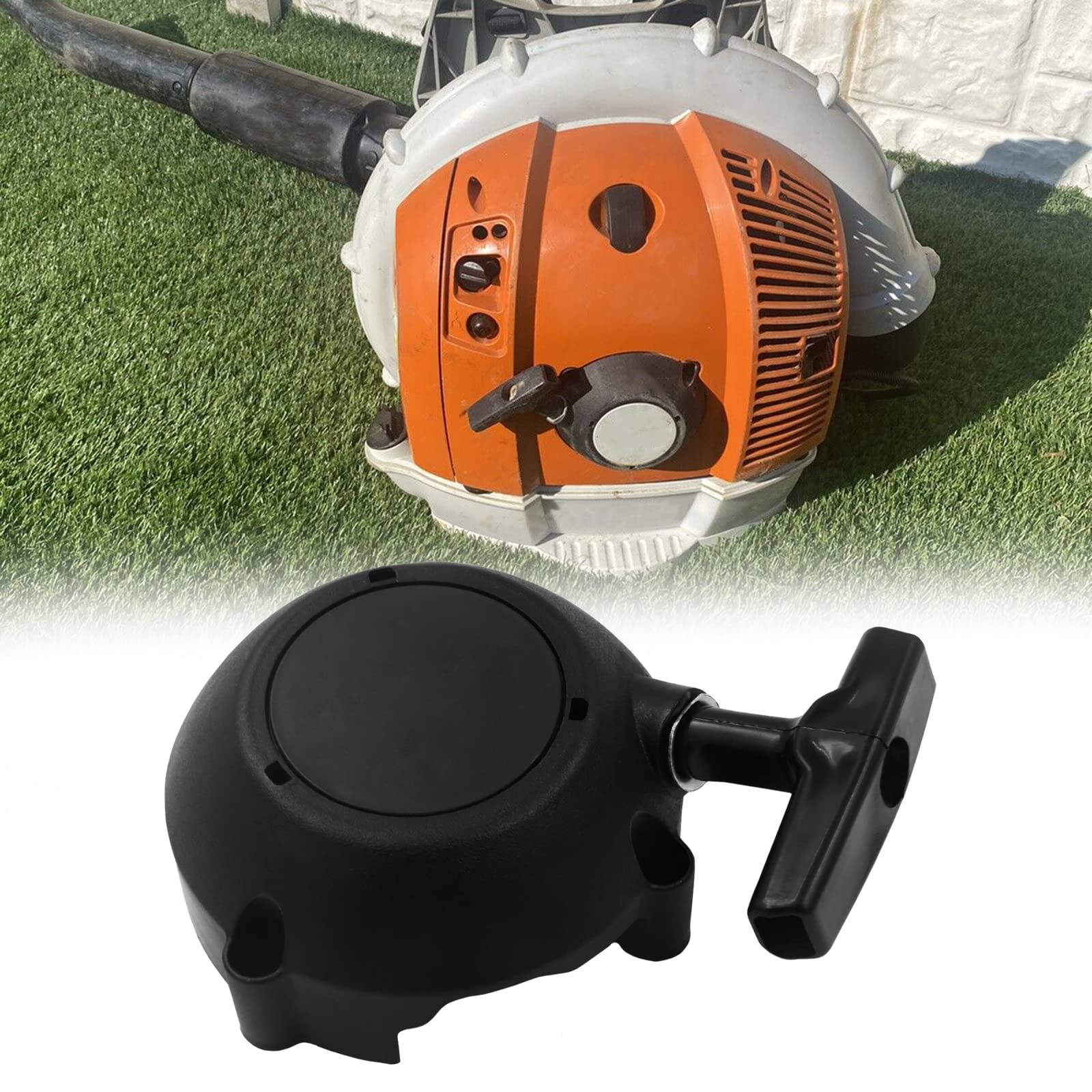 Close-up of easy installation of the AILEETE recoil starter on a Stihl blower.