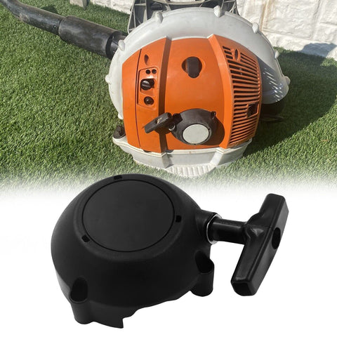 Close-up of easy installation of the AILEETE recoil starter on a Stihl blower.