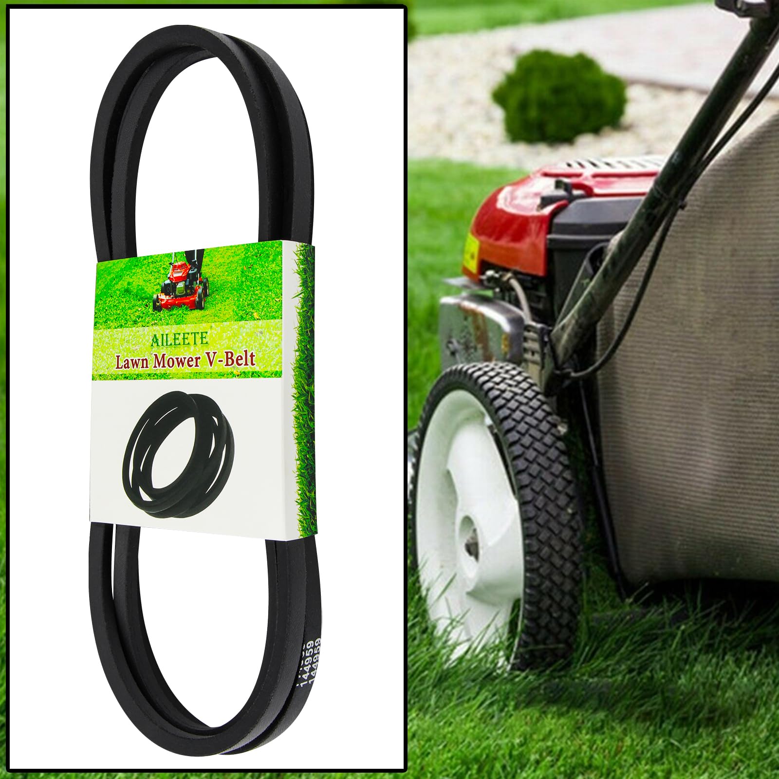 AILEETE riding mower deck belt fitted demonstrates quick compatibility and improved cutting experience.