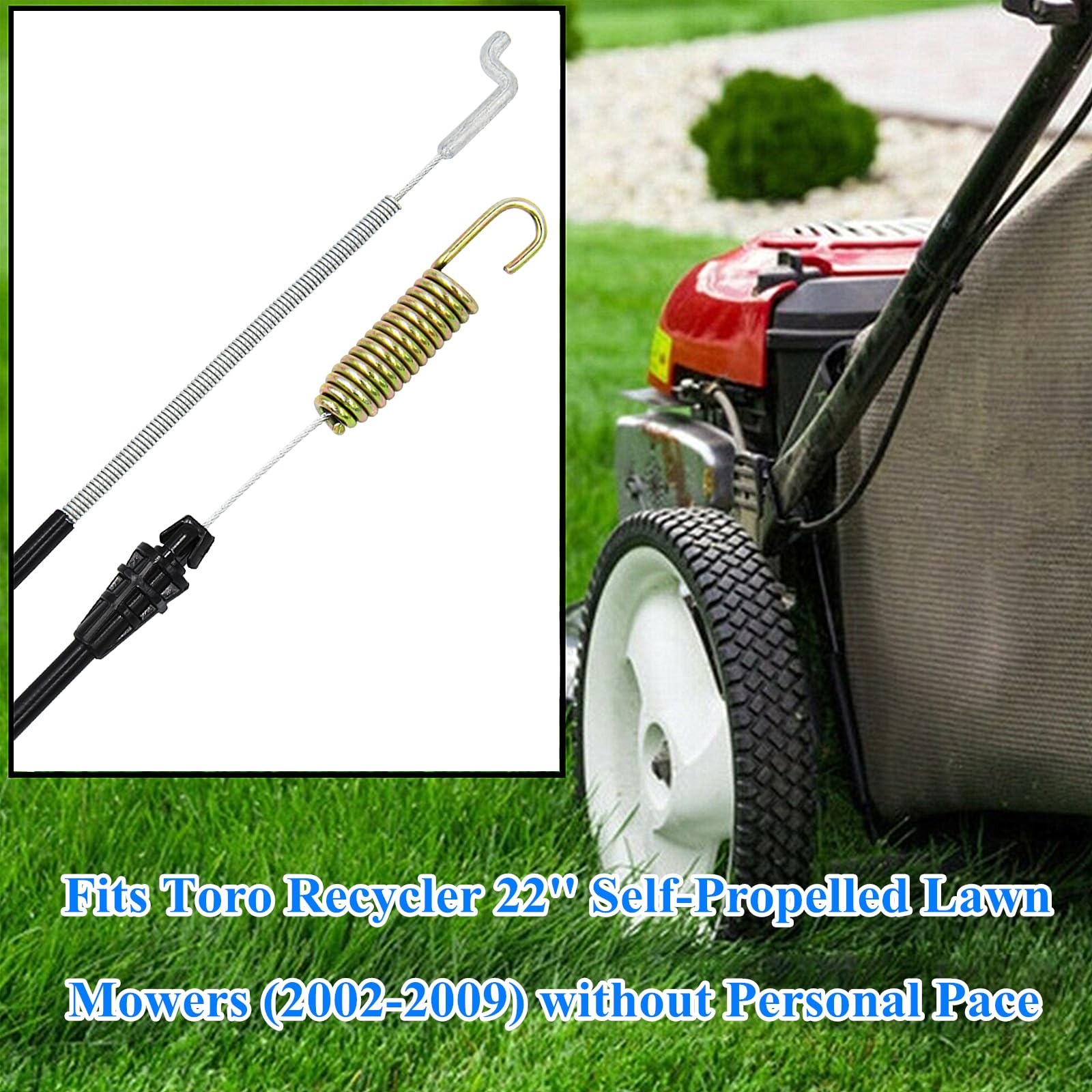 AILEETE 105-1845 end fittings and spring on the cable for front-drive mowers