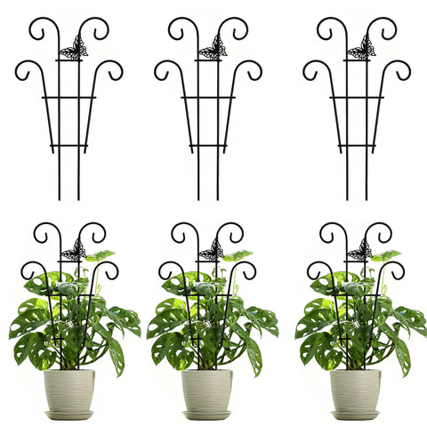 Ailibre butterfly design trellis front view shows modular stackable sections for climbing plants.