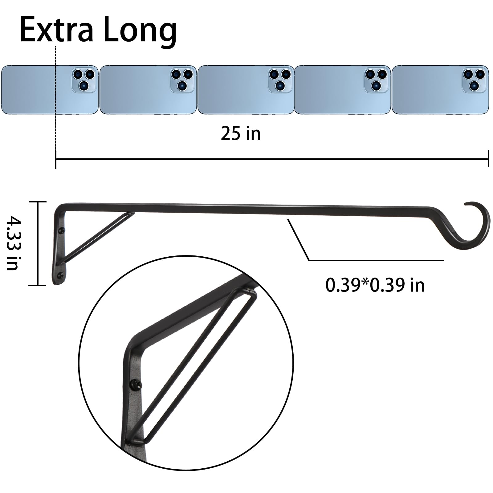 AILIN YELOKIE 25-inch bird feeder hanger ideal for outdoor feeding.