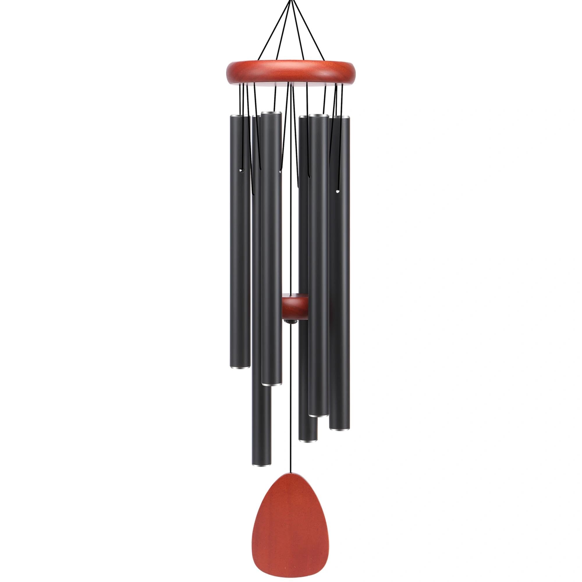 AILUOQI classic black wind chimes outdoor 26in create a calming garden atmosphere.