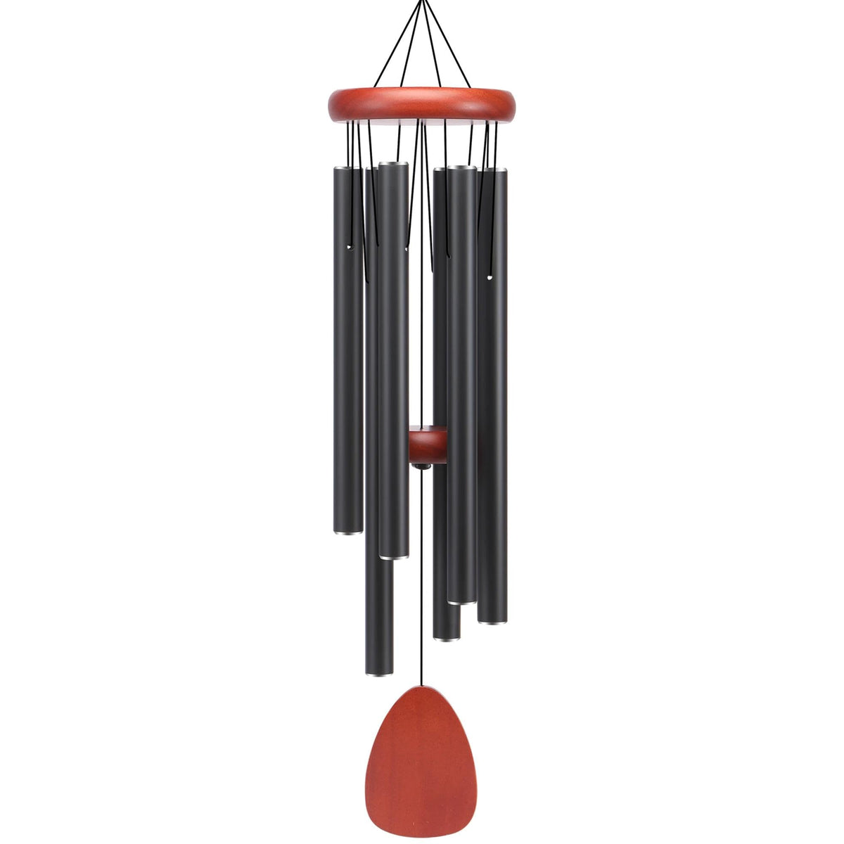 AILUOQI classic black wind chimes outdoor 26in create a calming garden atmosphere.