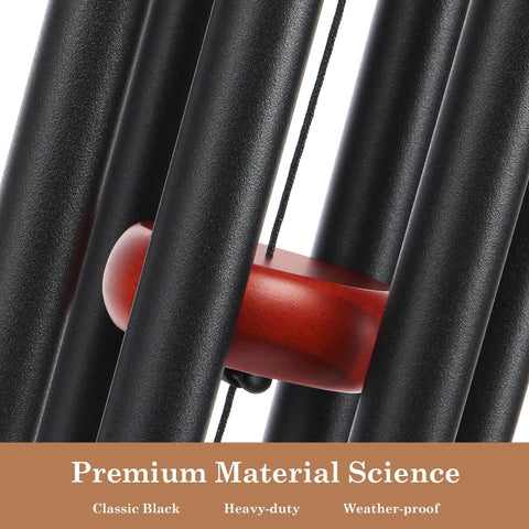 AILUOQI classic black wind chimes windcatcher in motion shows breeze-driven resonance.