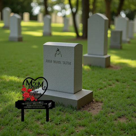 AIM & GGKK easy-install grave stake with included stakes for quick placement.