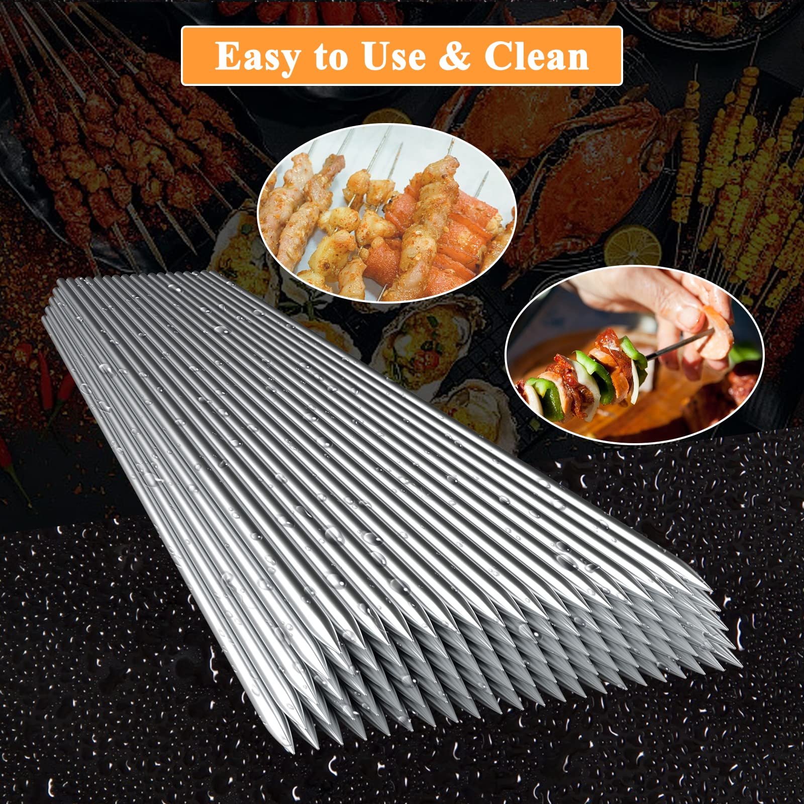 AIMEIKI ergonomic skewers with smooth edges prevent hand injuries during skewering.
