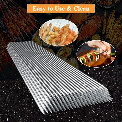 AIMEIKI ergonomic skewers with smooth edges prevent hand injuries during skewering.