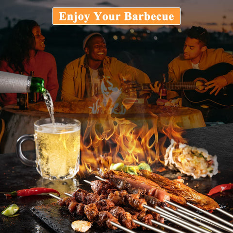AIMEIKI 15.2-inch skewers ensure even heat and flavorful results.