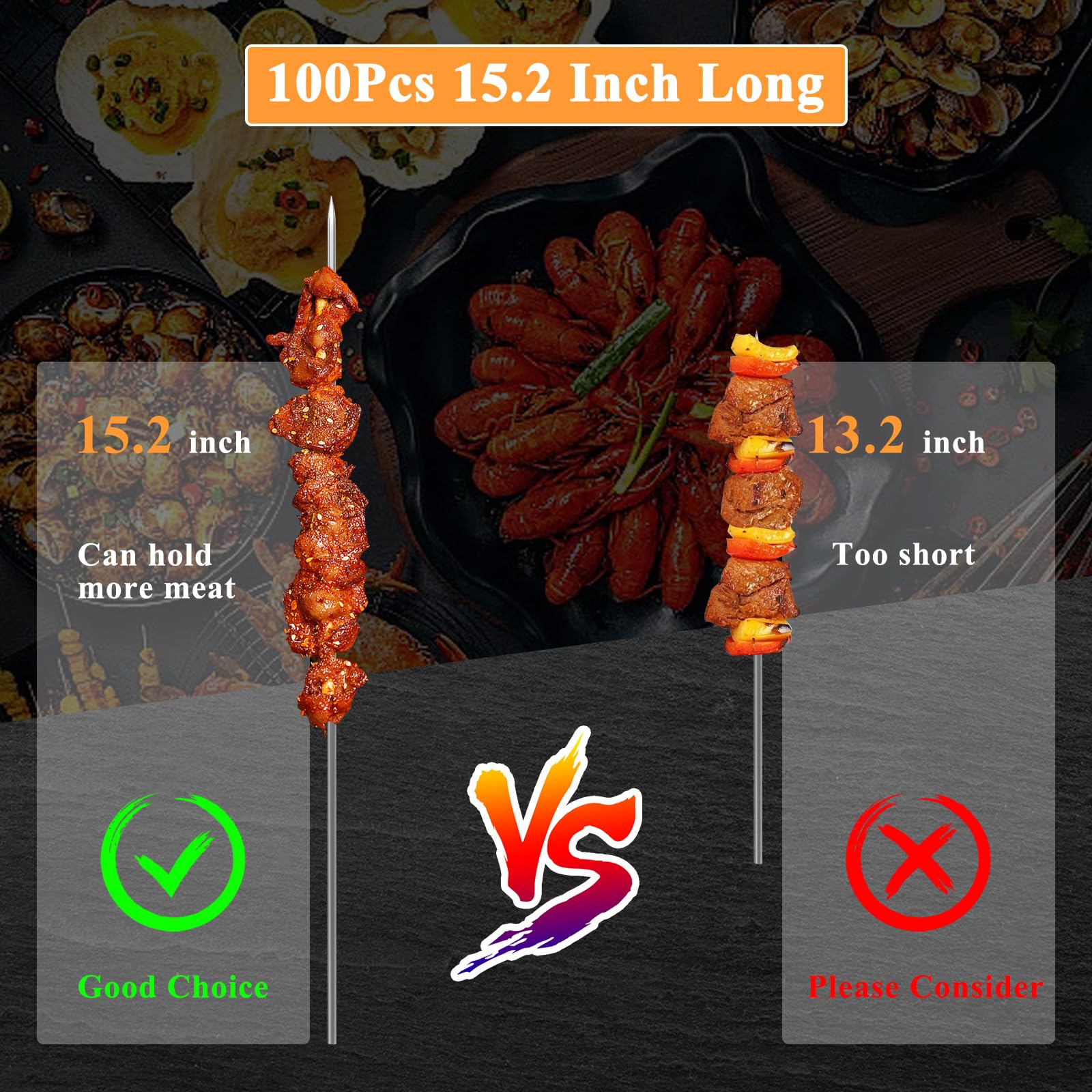 AIMEIKI stainless steel skewers deliver durable, rust-resistant grilling for year-round use.