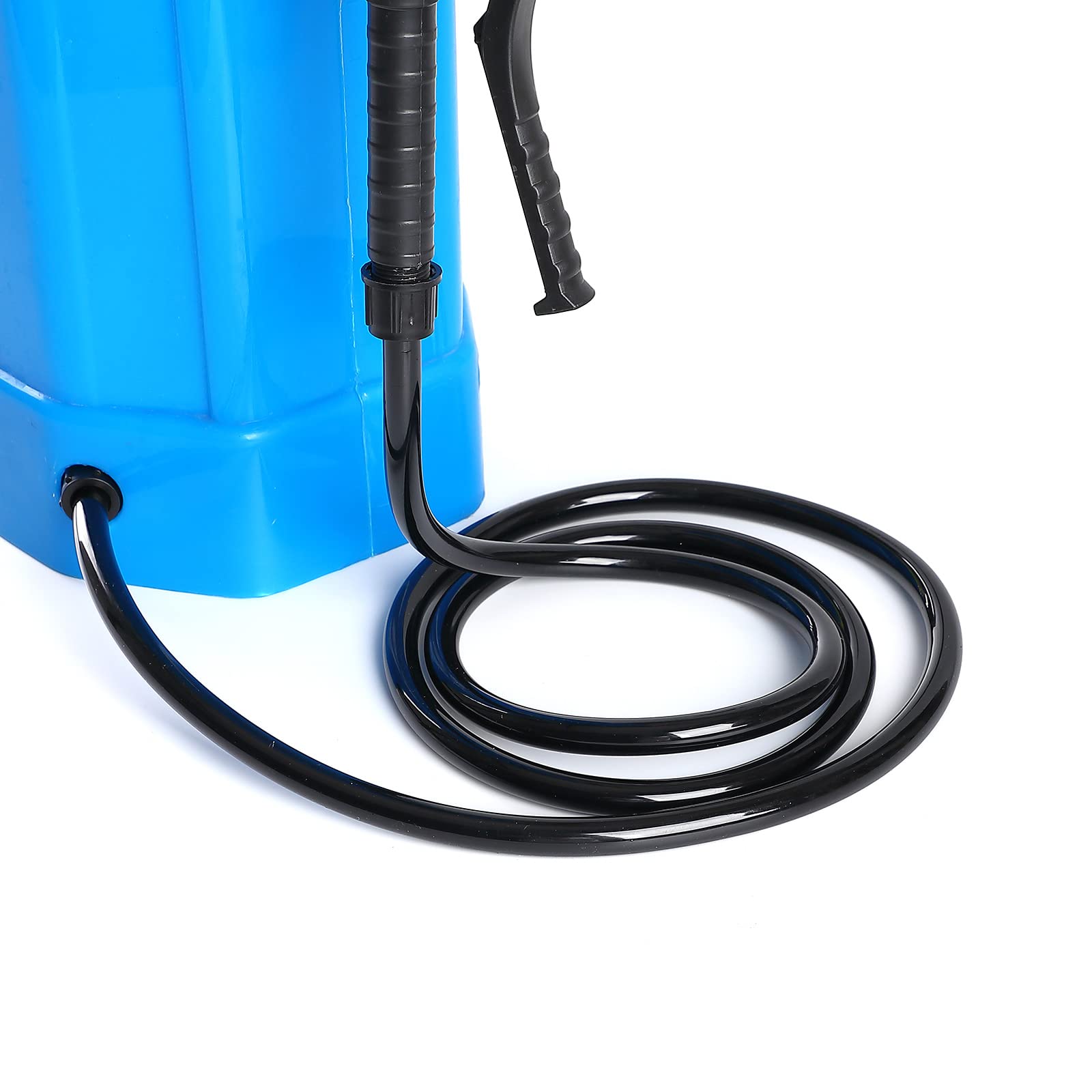 Aimela 1.5m length hose stretched for spraying tasks.