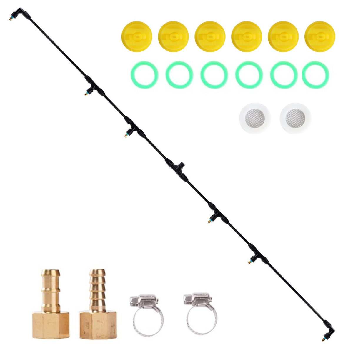 Aimela 6-nozzle boom wand covers wide area for garden spraying.
