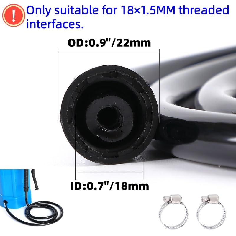 Aimela hose with clamps and fixing nuts for secure fit.