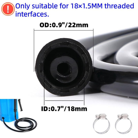 Aimela hose with clamps and fixing nuts for secure fit.