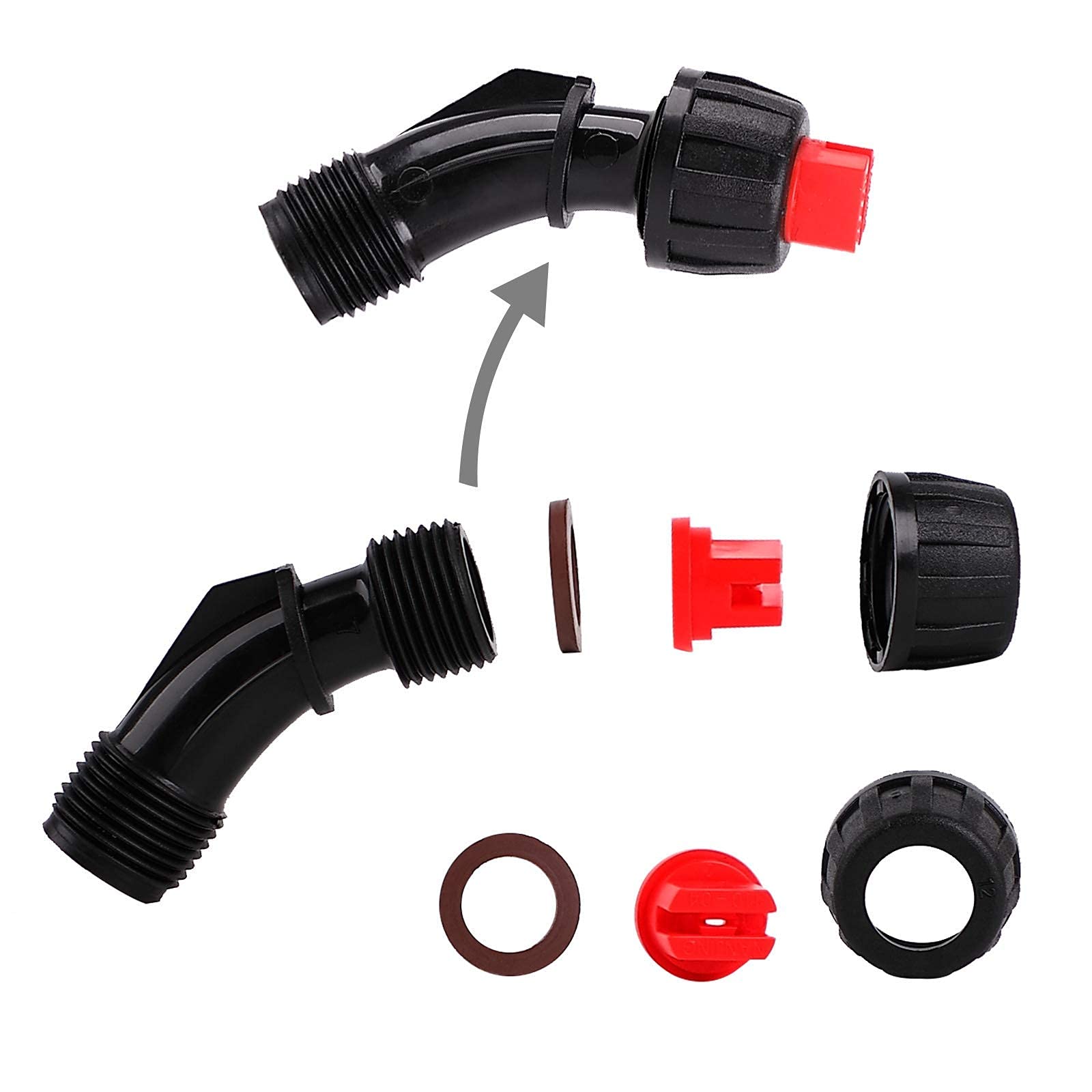 Aimela sprayer nozzle double for broader coverage.