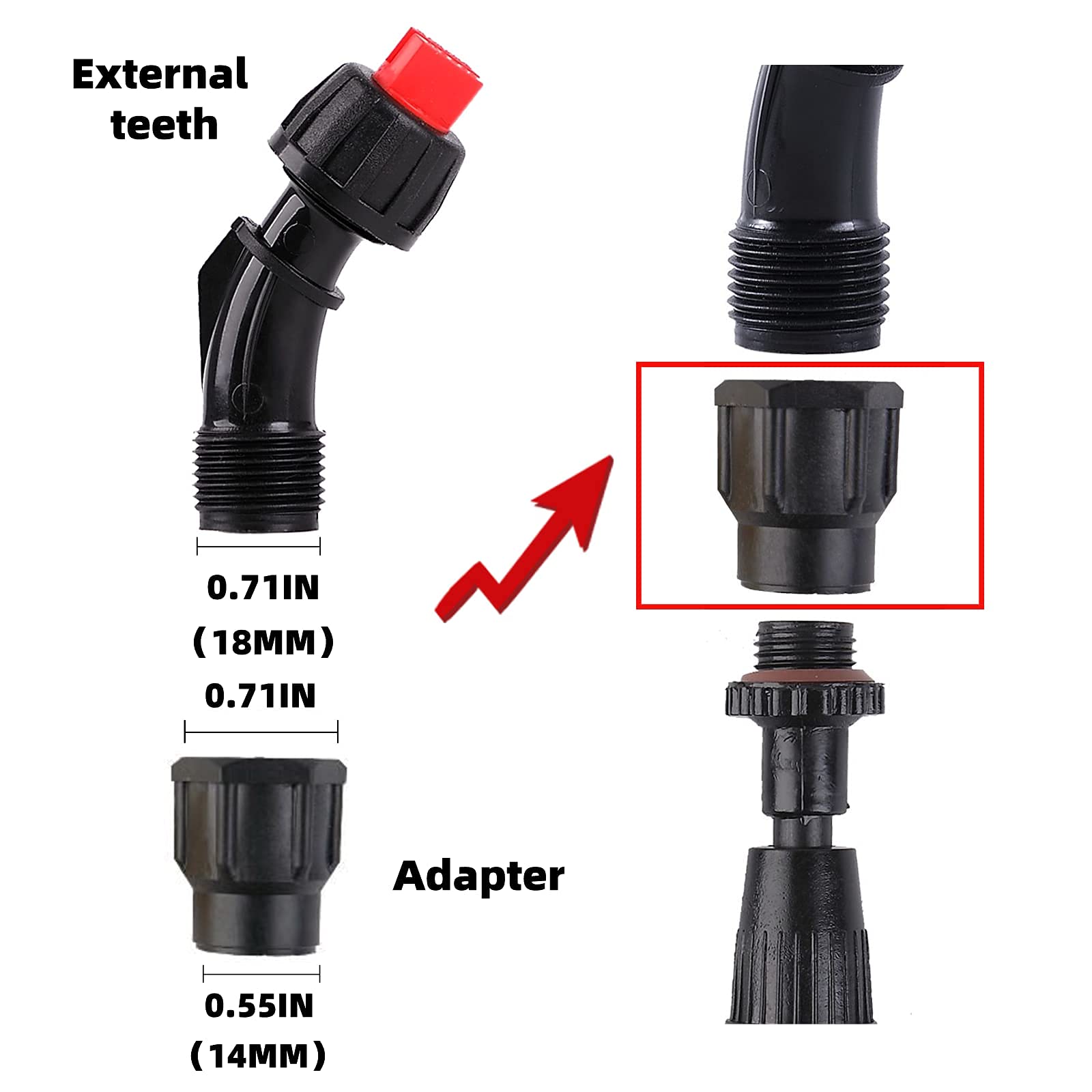 Aimela sprayer nozzle straight steel for durability.
