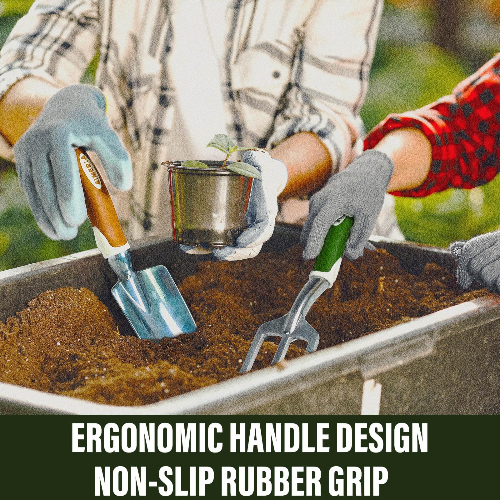 Aimerla ergonomic handle with non-slip grip for comfortable gardening sessions