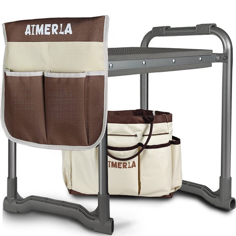 Aimerla foldable kneeler seat folded for compact storage and transport