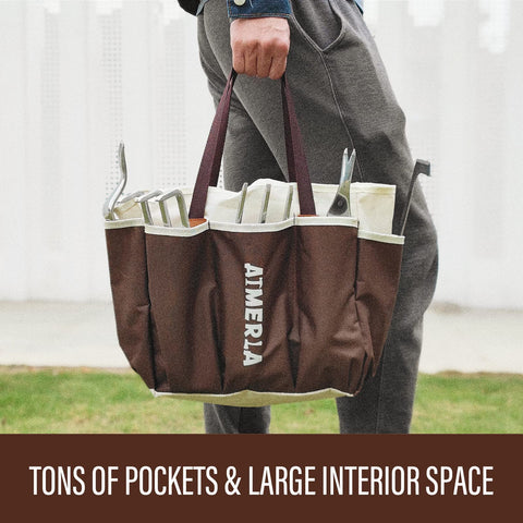 Aimerla large interior bag with deep pockets keeps tools secure.