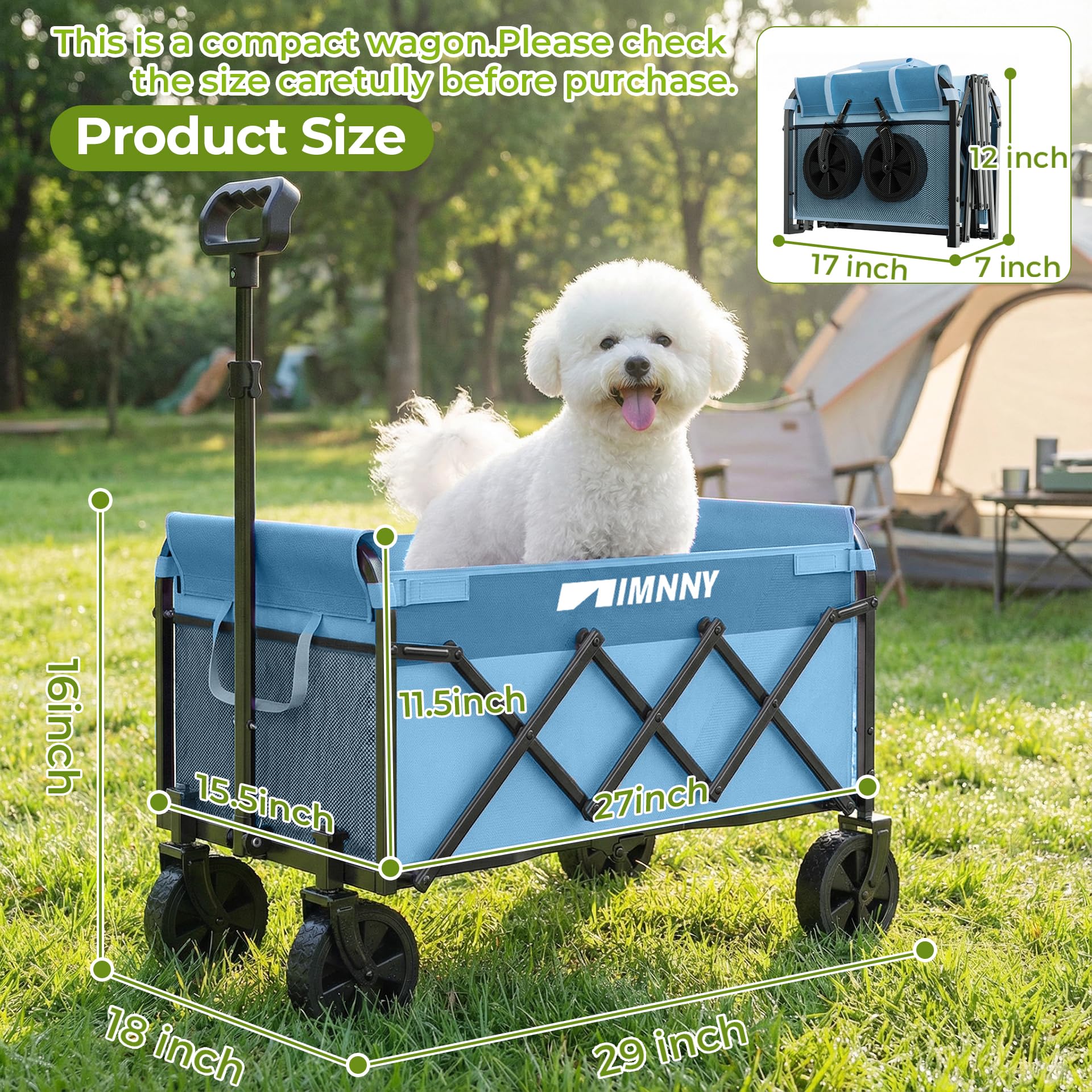 Aimnny wagon with 360-degree wheels for versatile terrain navigation