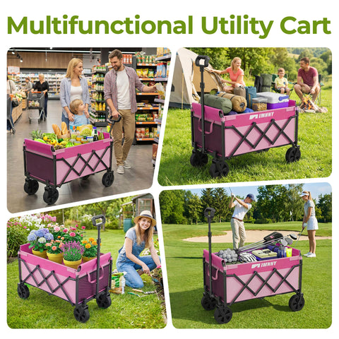 Aimnny pink wagon 360 degree wheels on diverse terrain