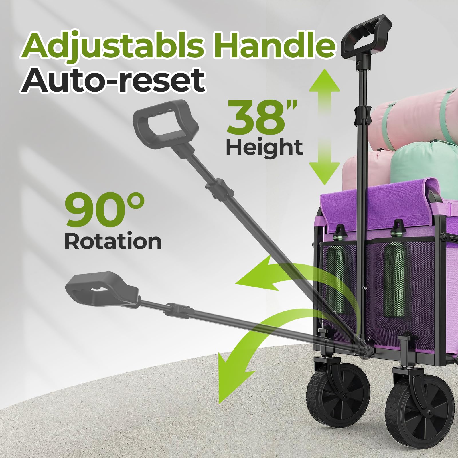 Aimnny purple collapsible wagon rear pocket keeps small essentials within reach