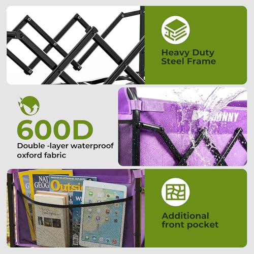 Aimnny purple collapsible wagon stores neatly in a car trunk when folded