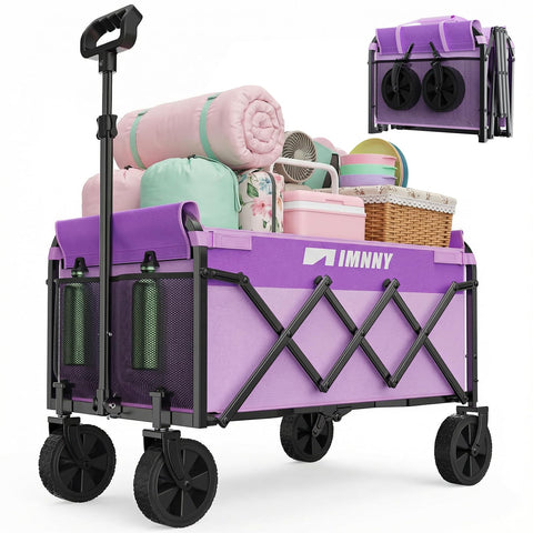 Aimnny purple collapsible wagon wheels glide smoothly for effortless transport