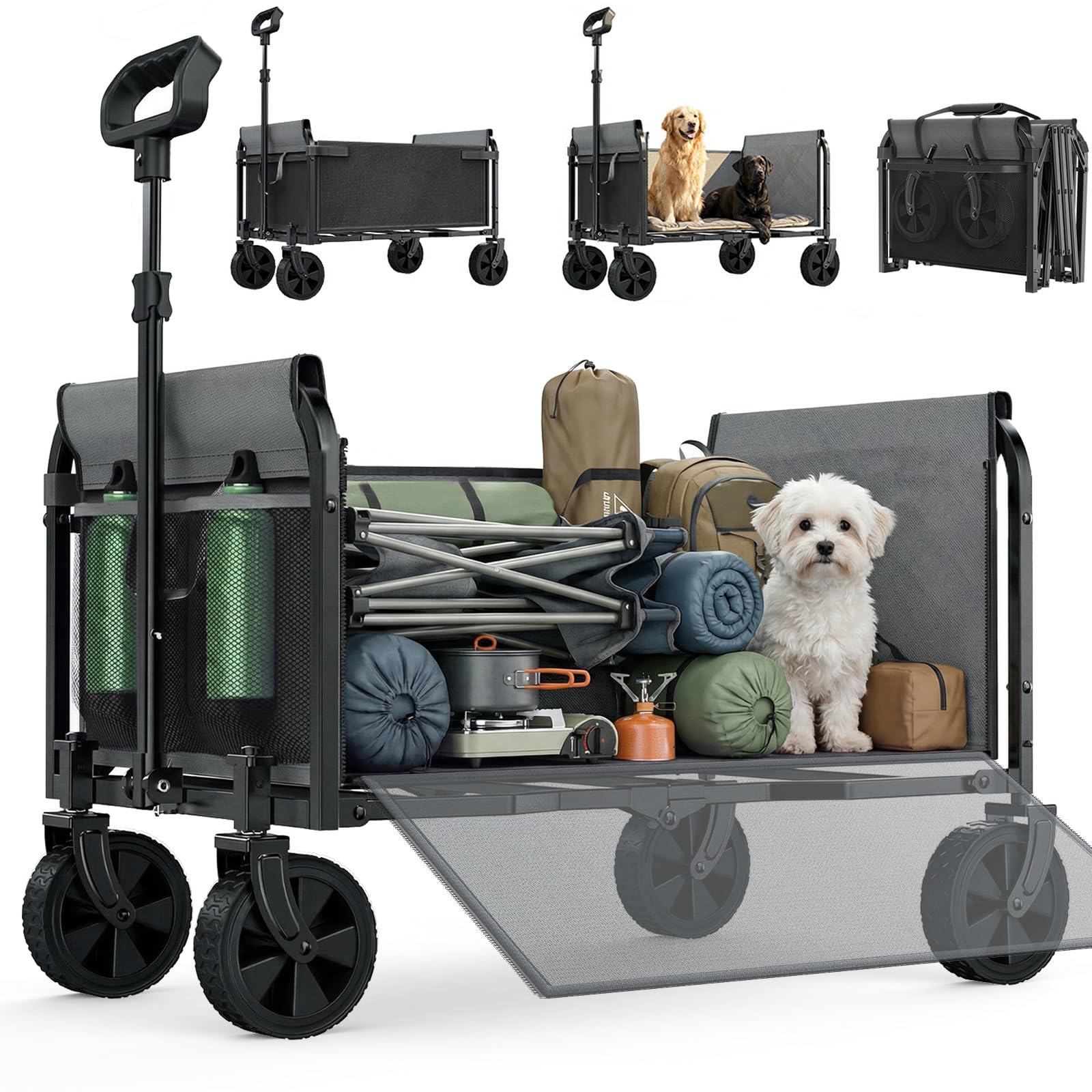Aimnny Wagons front view shows portable foldable design for easy errands