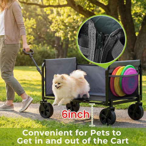 Aimnny Wagons one side full zip opening enables easy loading and pet access