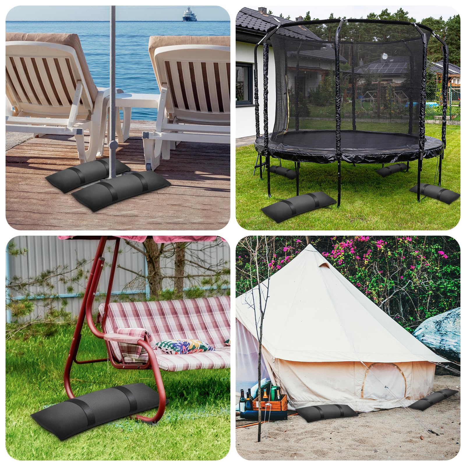 Aimosen weights suitable for poolside and backyard setups.