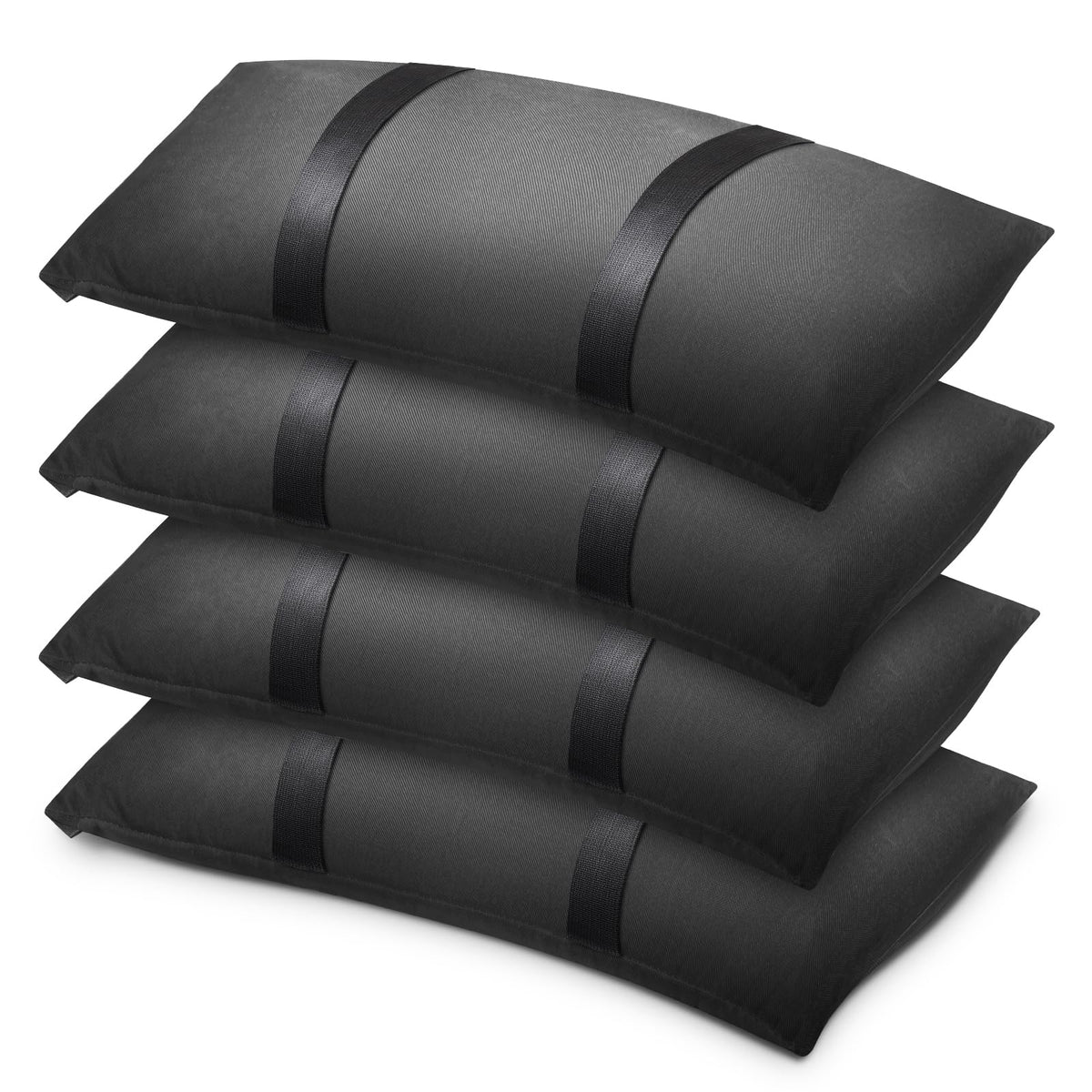 Aimosen umbrella base weights stabilize patio setups with a four-pack.