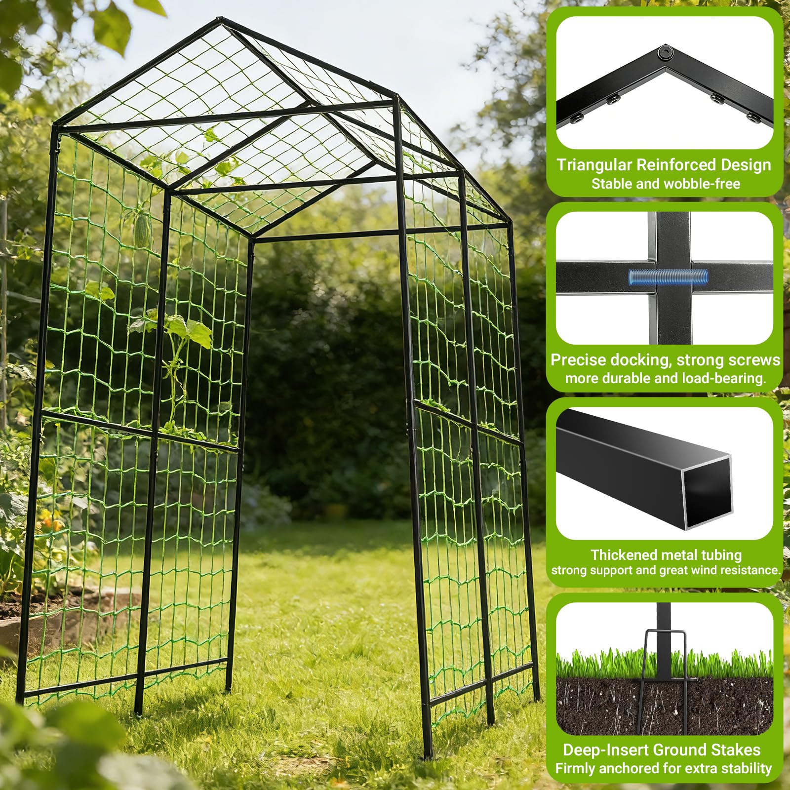 AIMUCT anti-rust coating close-up on metal arch designed for wind and rain