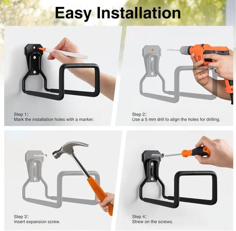 AinDen versatile wall-mount rack suited for garden, garage, and industrial storage.